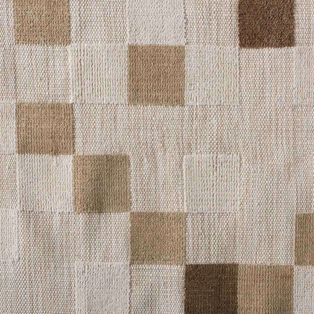 Ivory and Beige Handwoven PET Yarn Indoor and Outdoor Area Rug. Picture 6