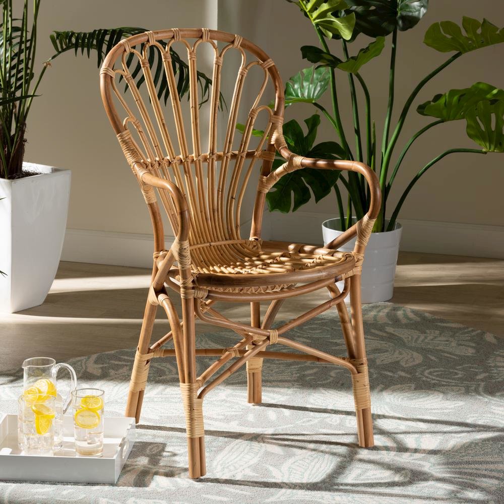 Natural Finished Rattan Dining Chair. Picture 18