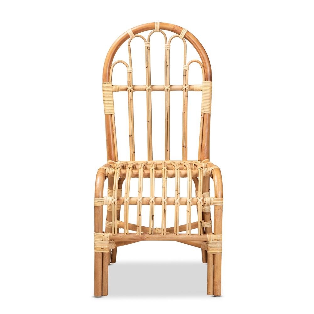bali & pari Athena Modern and Contemporary Natural Finished Rattan Dining Chair. Picture 10