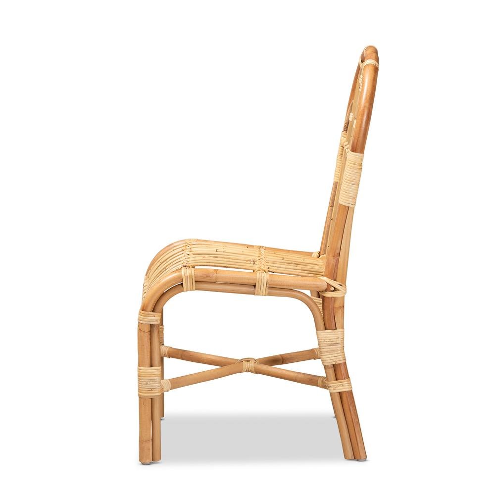 bali & pari Athena Modern and Contemporary Natural Finished Rattan Dining Chair. Picture 11