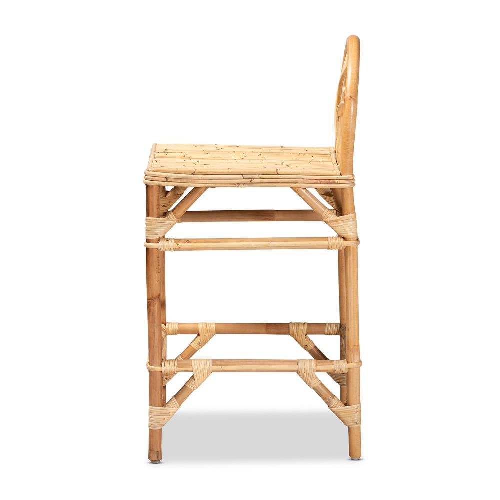 Natural Finished Rattan Counter Stool. Picture 11