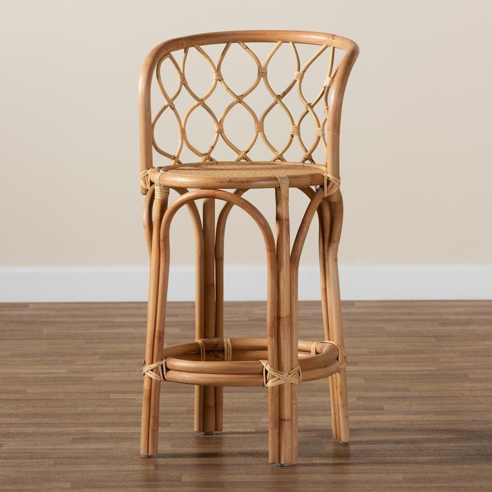 bali & pari Diana Modern and Contemporary Natural Finished Rattan Counter Stool. Picture 15