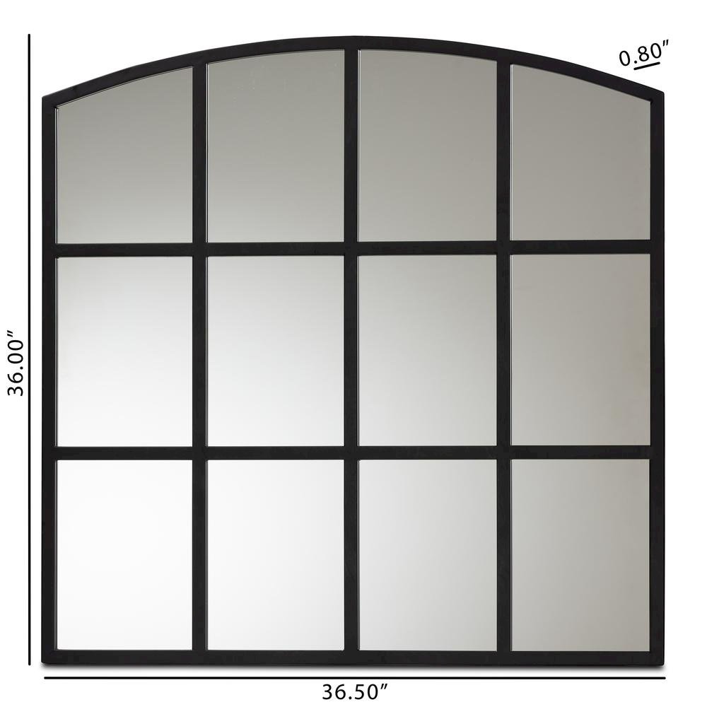 Barrington Modern and Contemporary Black Finished Metal Accent Wall Mirror. Picture 8