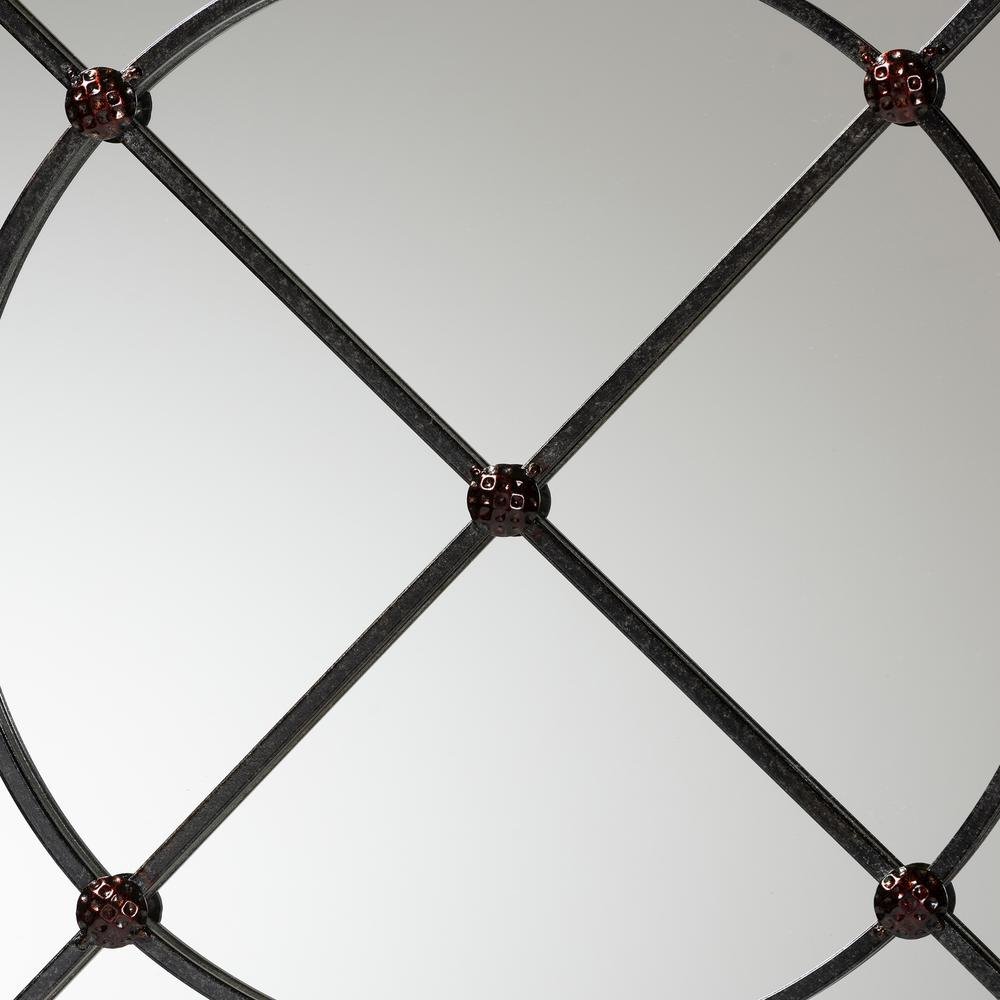 Ohara Modern and Contemporary Black Finished Metal Accent Wall Mirror. Picture 6