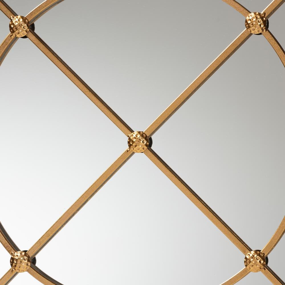 Ohara Modern and Contemporary Gold Finished Metal Accent Wall Mirror. Picture 6