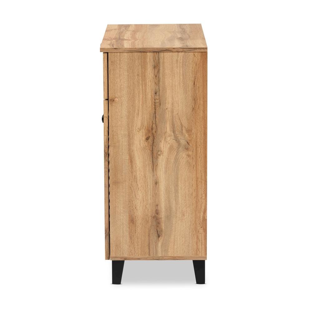 Oak Brown Finished Wood 1-Drawer Shoe Storage Cabinet. Picture 16