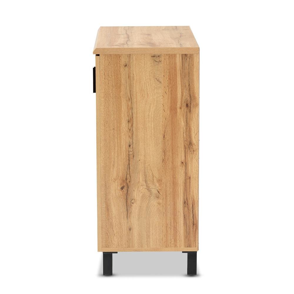 Excel Modern and Contemporary Oak Brown Finished Wood 2-Door Storage Cabinet. Picture 13