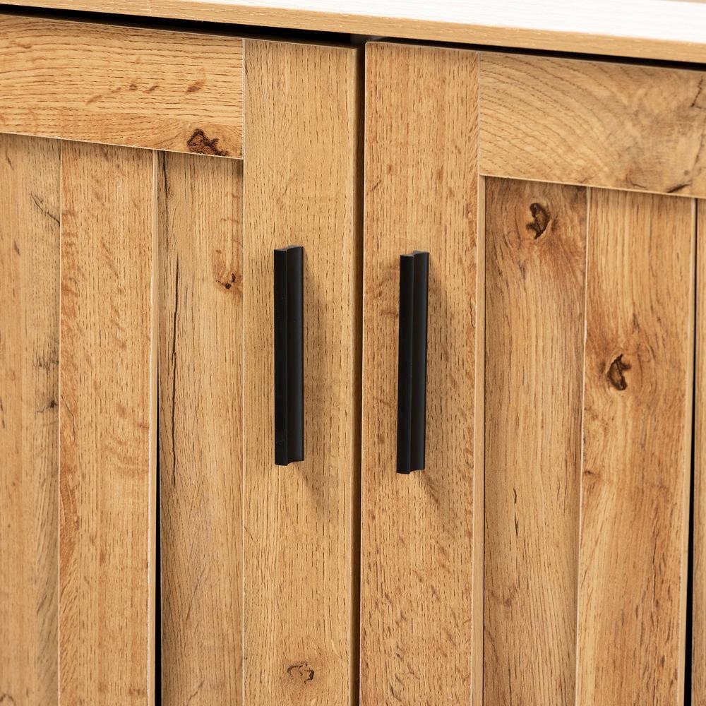 Excel Modern and Contemporary Oak Brown Finished Wood 2-Door Storage Cabinet. Picture 14