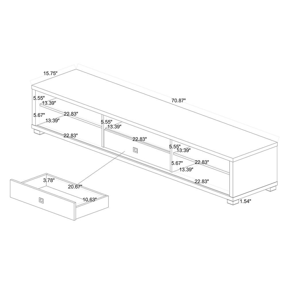 Beasley Modern and Contemporary Oak Brown Finished Wood 1-Drawer TV Stand. Picture 20