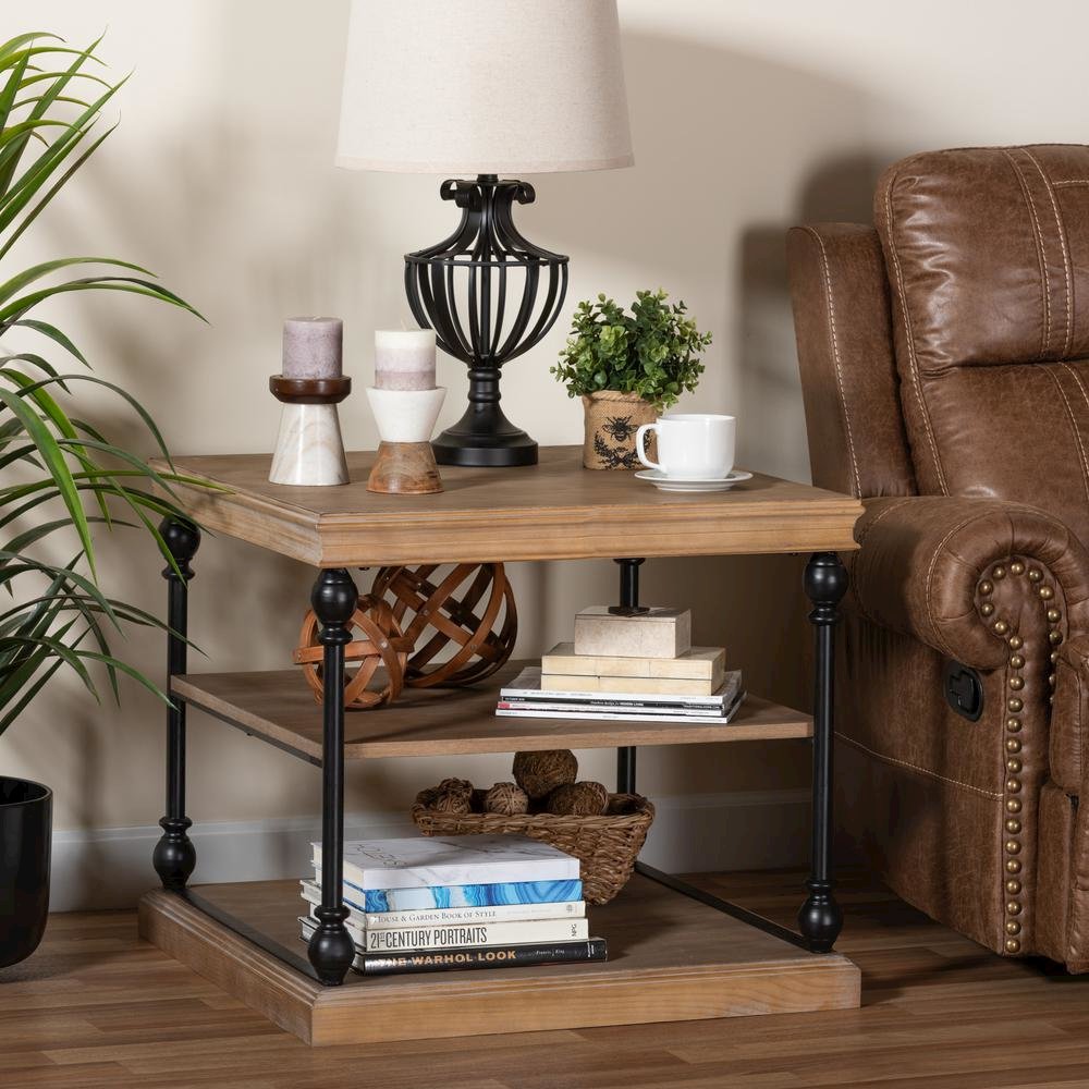 Black Metal 3-Tier End Table. Picture 14