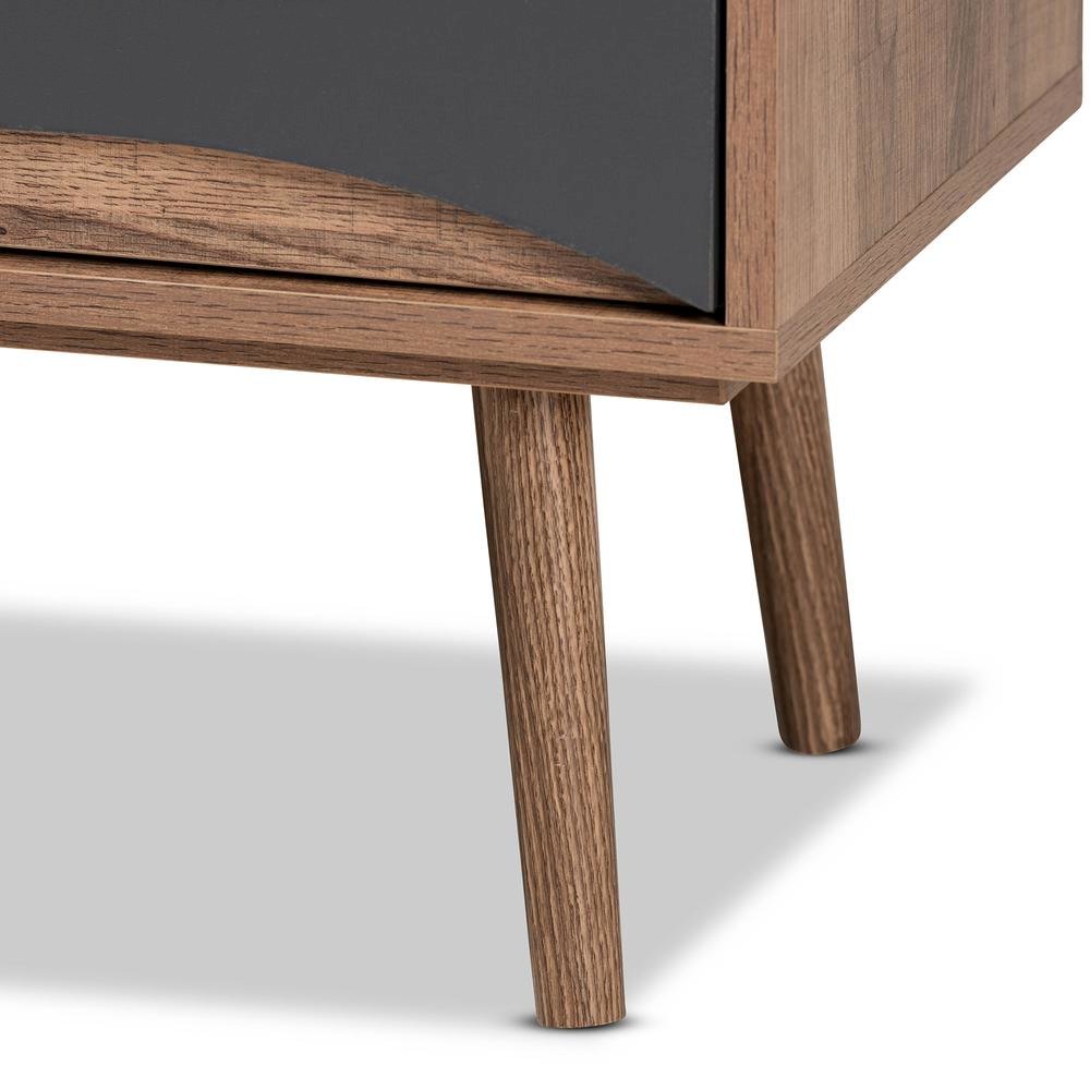 Natural Brown Finished and Multi-Colored Wood 3-Drawer TV Stand. Picture 16