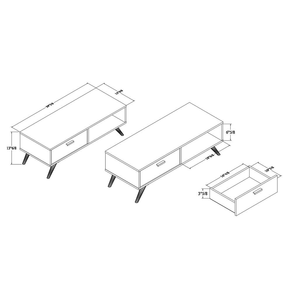 Kelson Modern and Contemporary Dark Grey and Gold Finished Wood Coffee Table. Picture 5