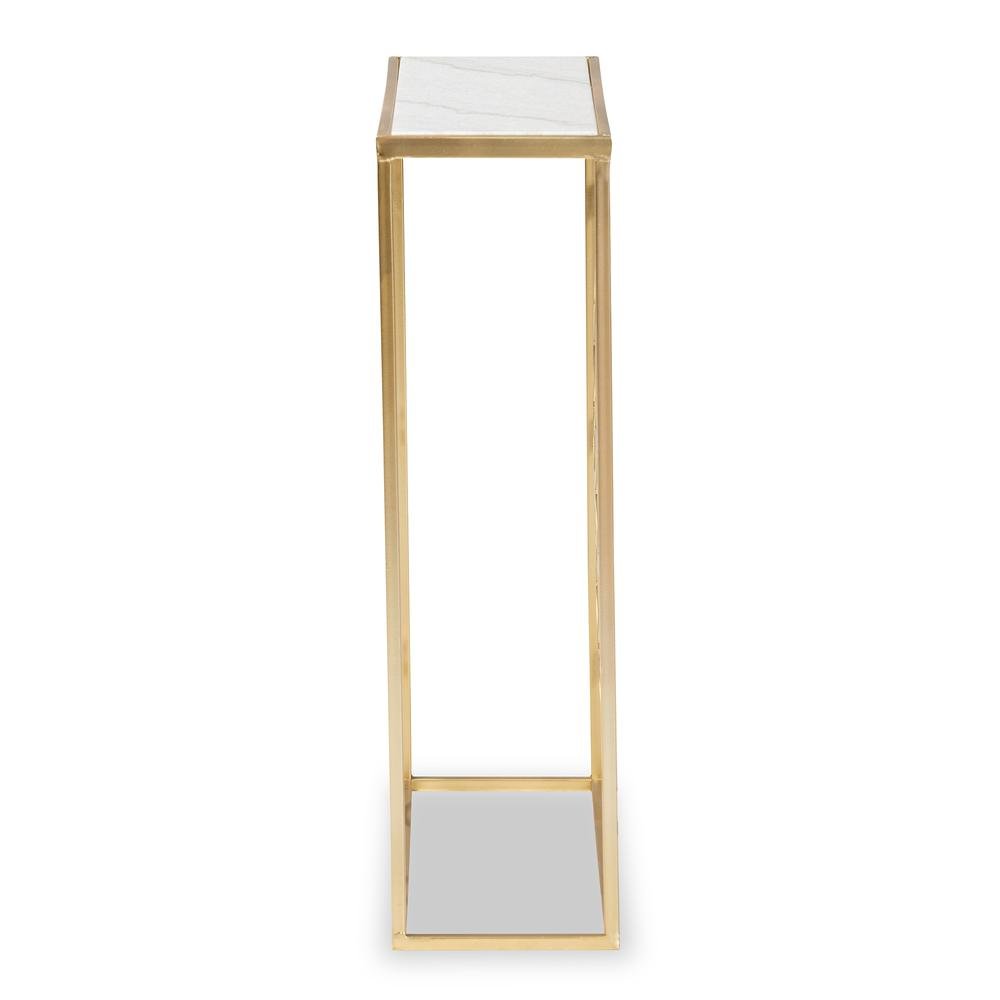 Gold Finished Metal Console Table with Marble Tabletop. Picture 11