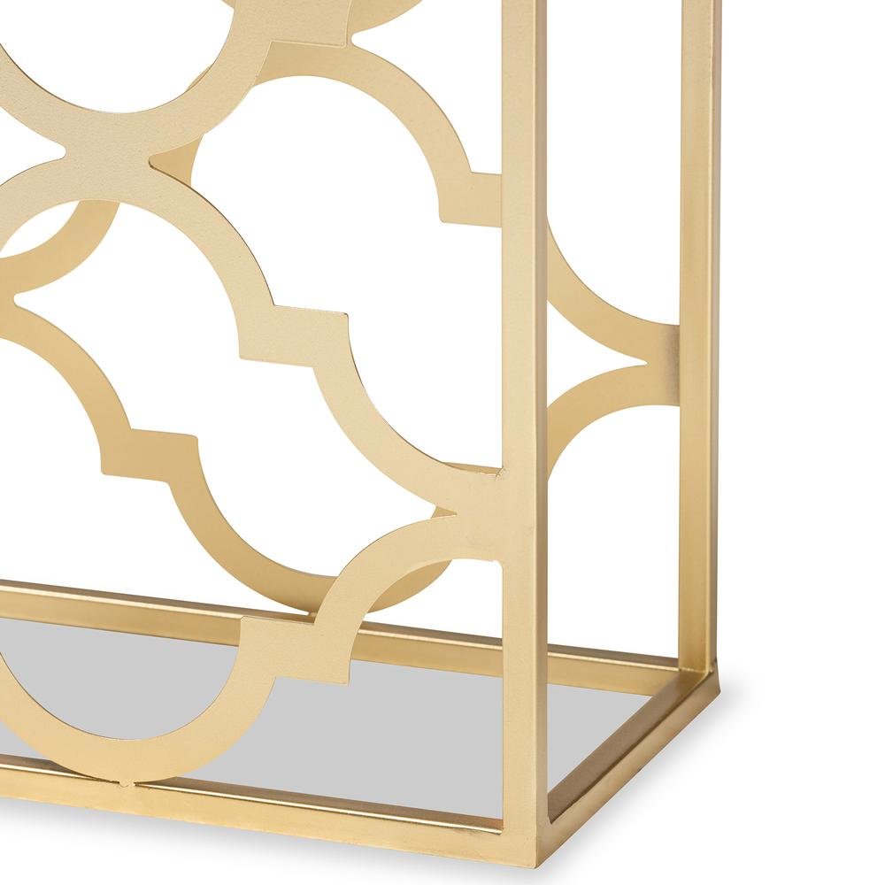 Gold Finished Metal Console Table with Marble Tabletop. Picture 12