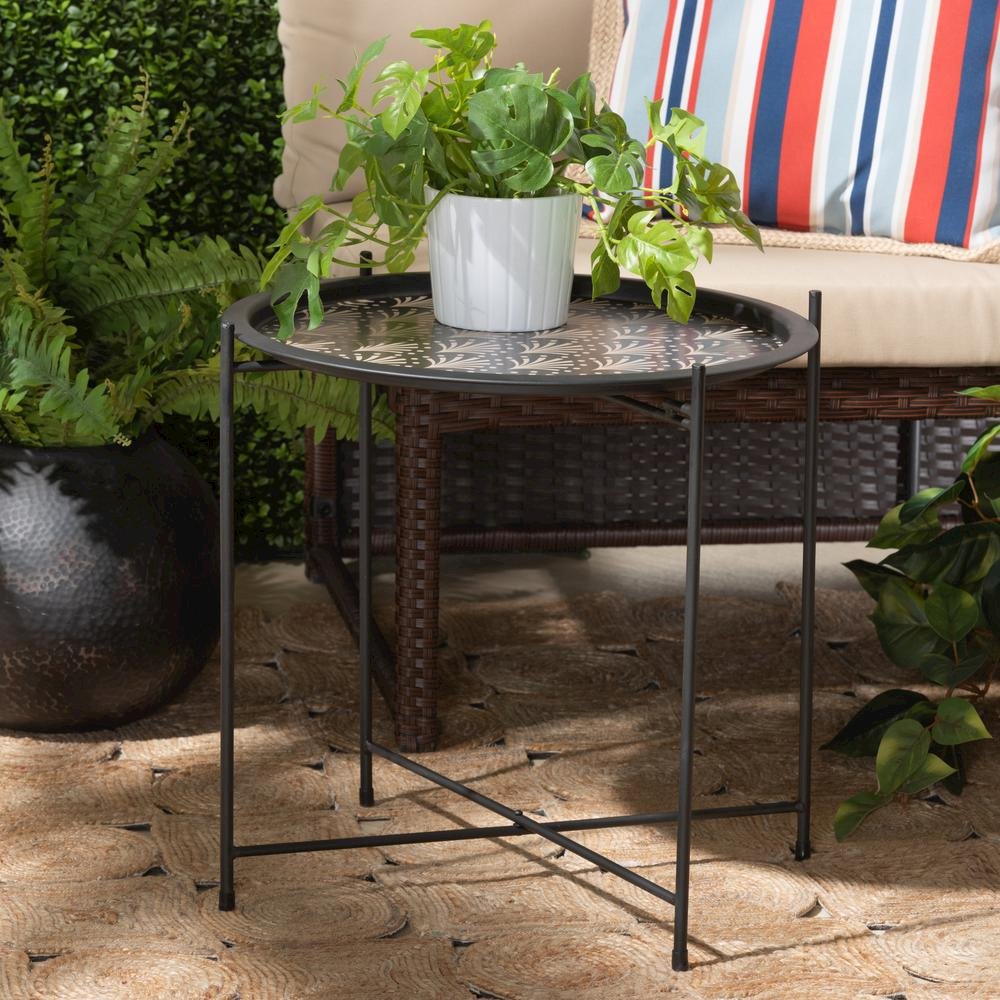 Baxton Studio Ivana Modern and Contemporary Black Finished Metal Plant Stand. Picture 12