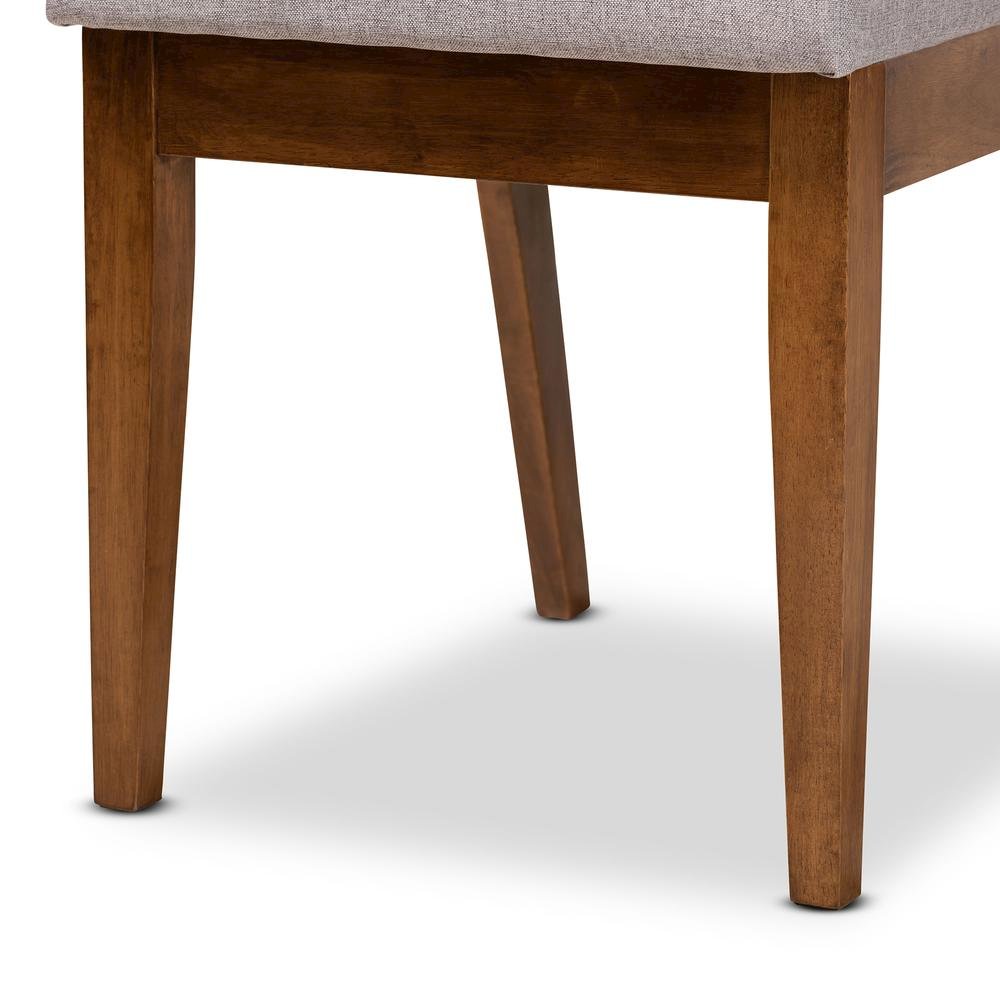 Grey Fabric Upholstered and Walnut Brown Finished Wood 2-Piece Dining Chair Set. Picture 14