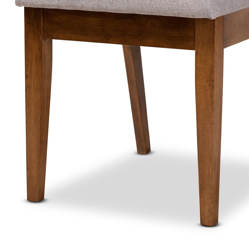 Grey Fabric Upholstered and Walnut Brown Finished Wood 5-Piece Dining Set. Picture 16