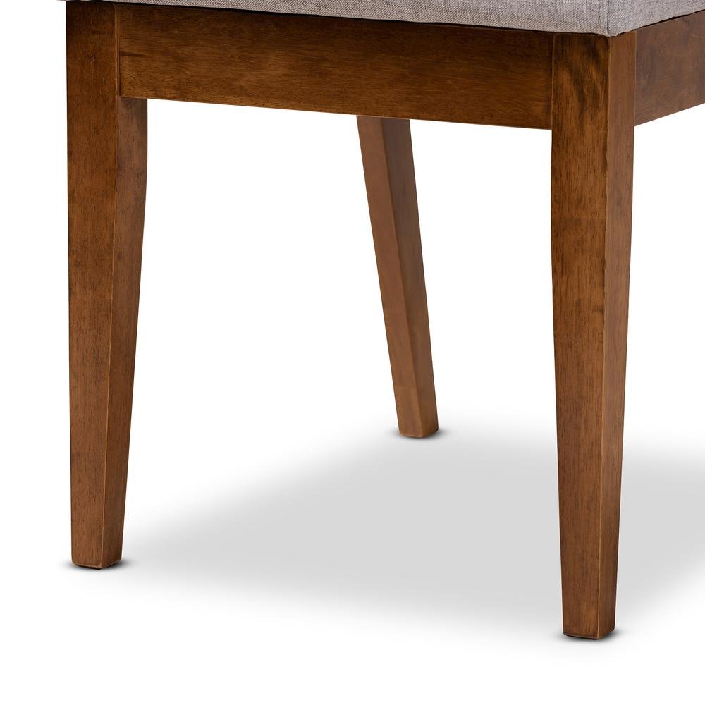 Grey Fabric Upholstered and Walnut Brown Finished Wood 5-Piece Dining Set. Picture 16