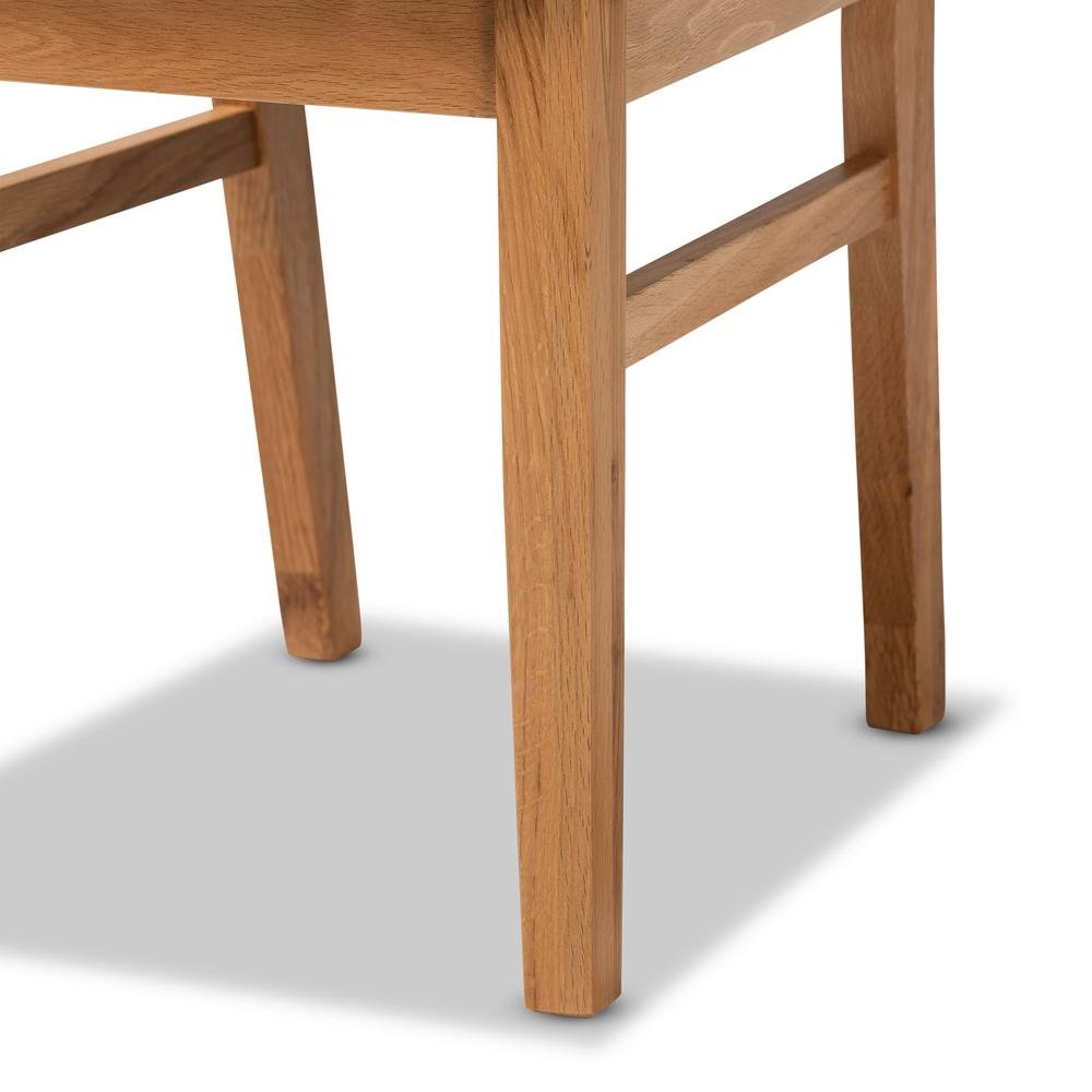 Black Fabric Upholstered and Oak brown Finished 2-Piece Rattan Dining Chair Set. Picture 14