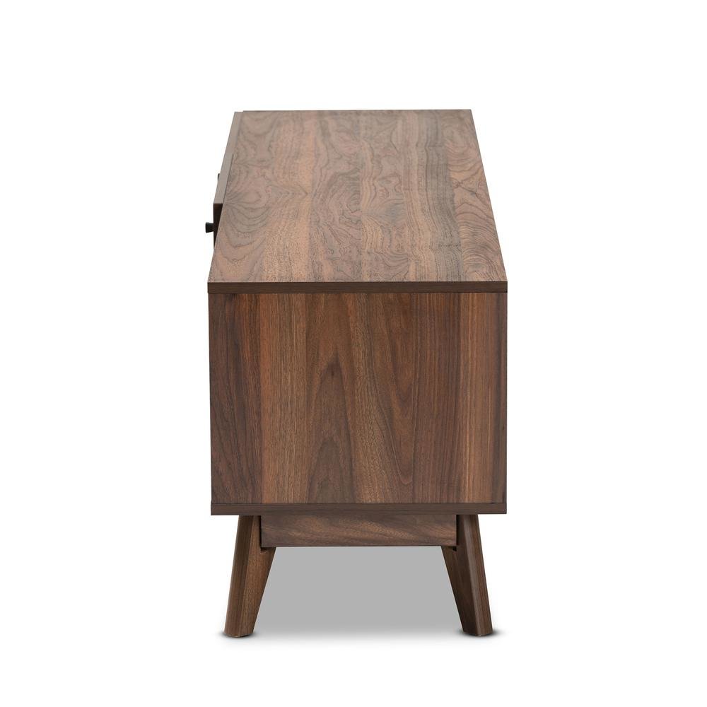 Baxton Studio Hartman Mid-Century Modern Walnut Brown Finished Wood TV Stand. Picture 14