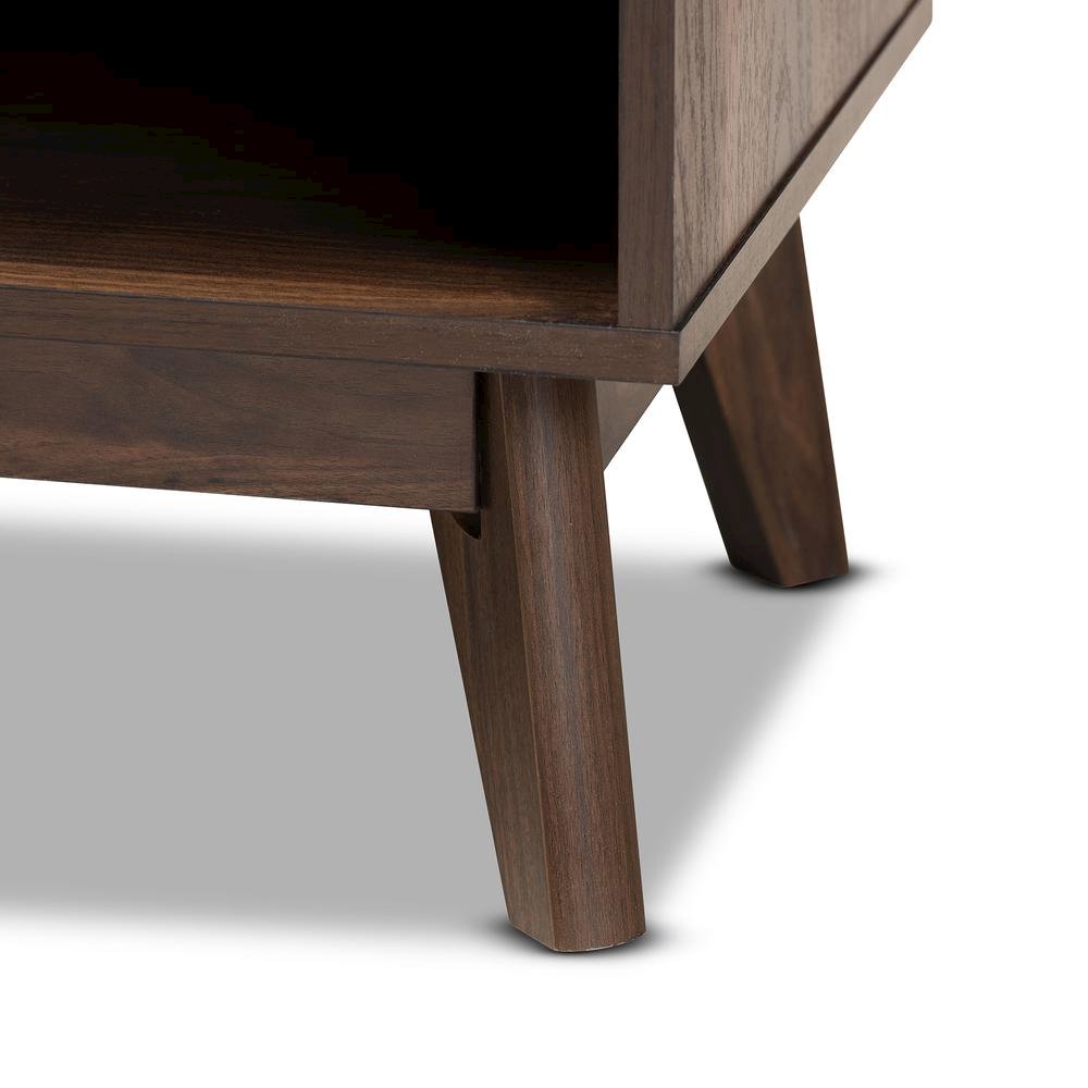 Baxton Studio Hartman Mid-Century Modern Walnut Brown Finished Wood TV Stand. Picture 15