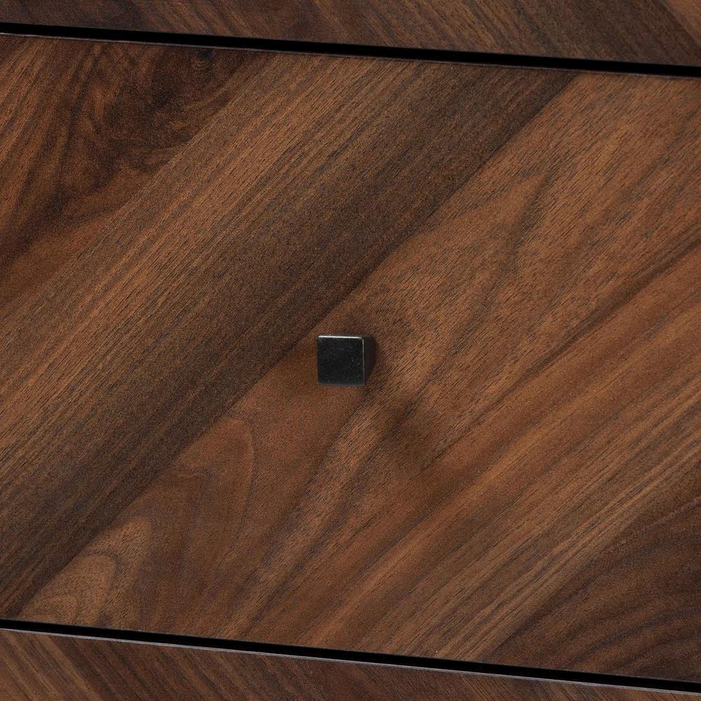 Hartman Mid-Century Modern Walnut Brown Finished Wood 5-Drawer Storage Chest. Picture 15
