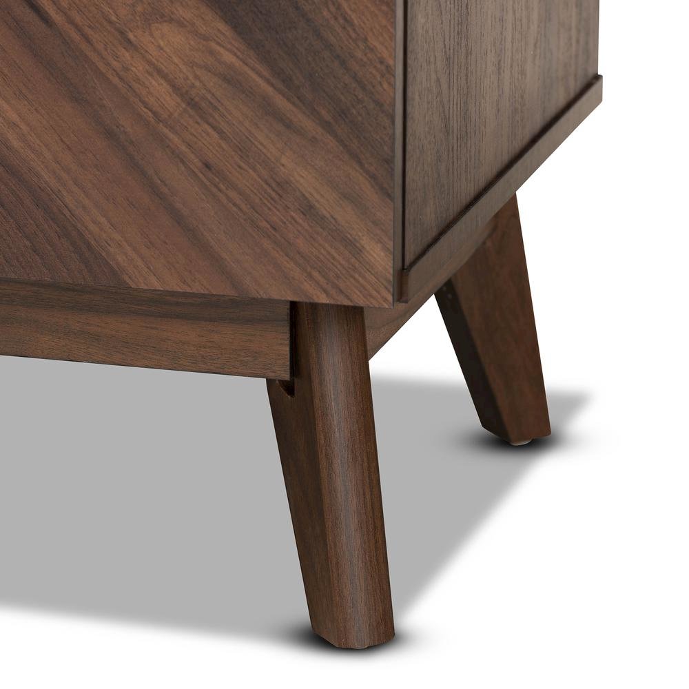 Hartman Mid-Century Modern Walnut Brown Finished Wood 5-Drawer Storage Chest. Picture 16