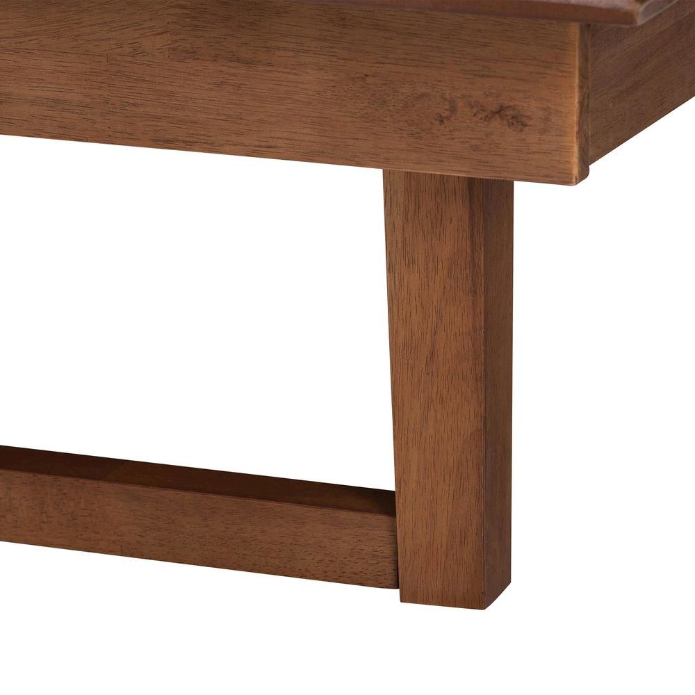 Aveena Mid-Century Modern Walnut Brown Finished Wood Queen Size Platform Bed. Picture 15