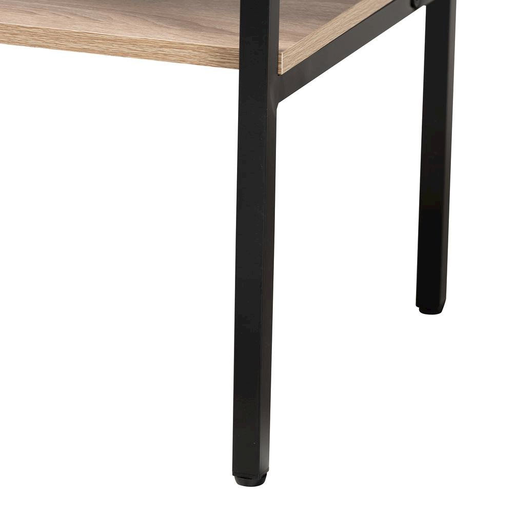 Industrial Natural Brown Finished Wood and Black Metal 2-Door Sideboard. Picture 16