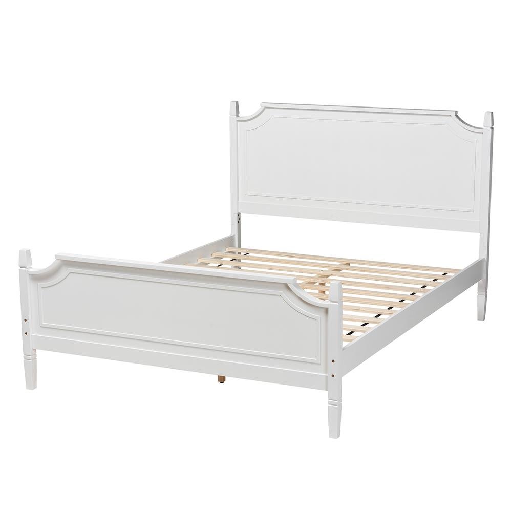 Mariana Classic and Traditional White Finished Wood Queen Size Platform Bed. Picture 12