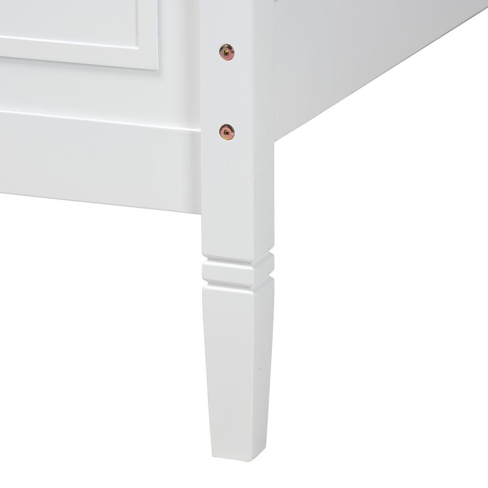 Mariana Classic and Traditional White Finished Wood Queen Size Platform Bed. Picture 14