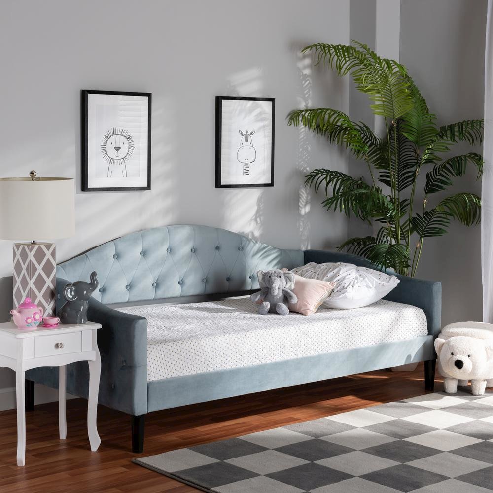 Dark Brown Finished Wood Twin Size Daybed. Picture 17