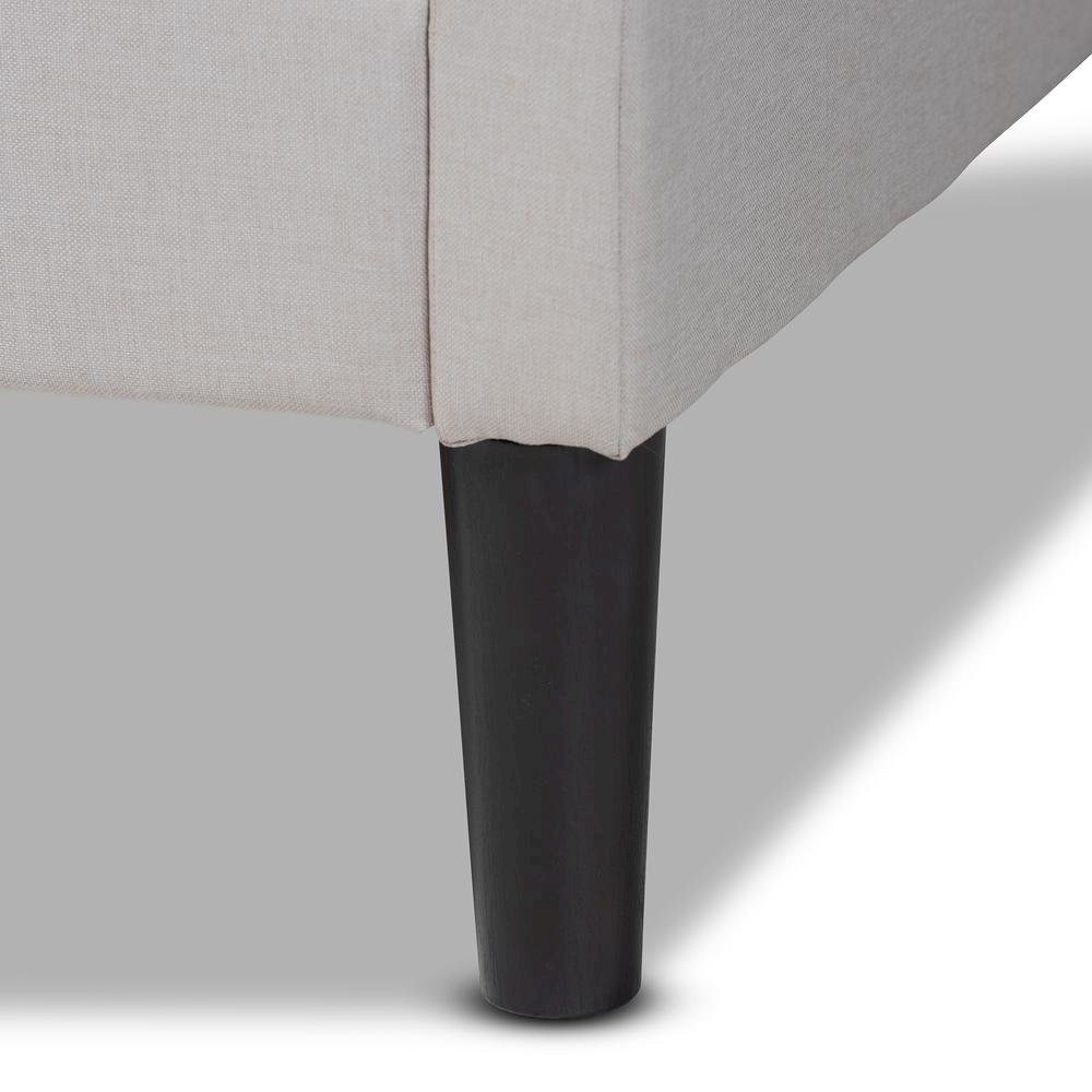 Beige Fabric Upholstered and Dark Brown Finished Wood Full Size Daybed. Picture 14