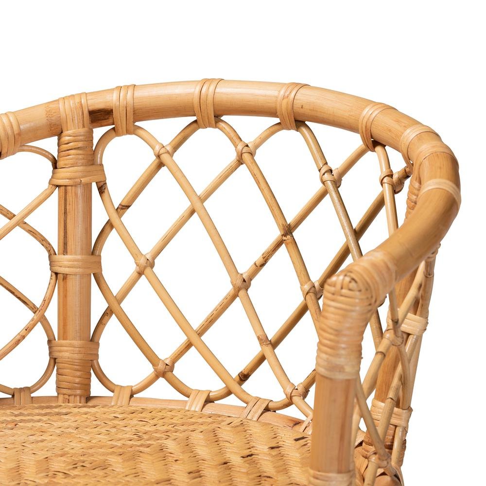 bali & pari Orchard Modern Bohemian Natural Brown Rattan Counter Stool. Picture 15