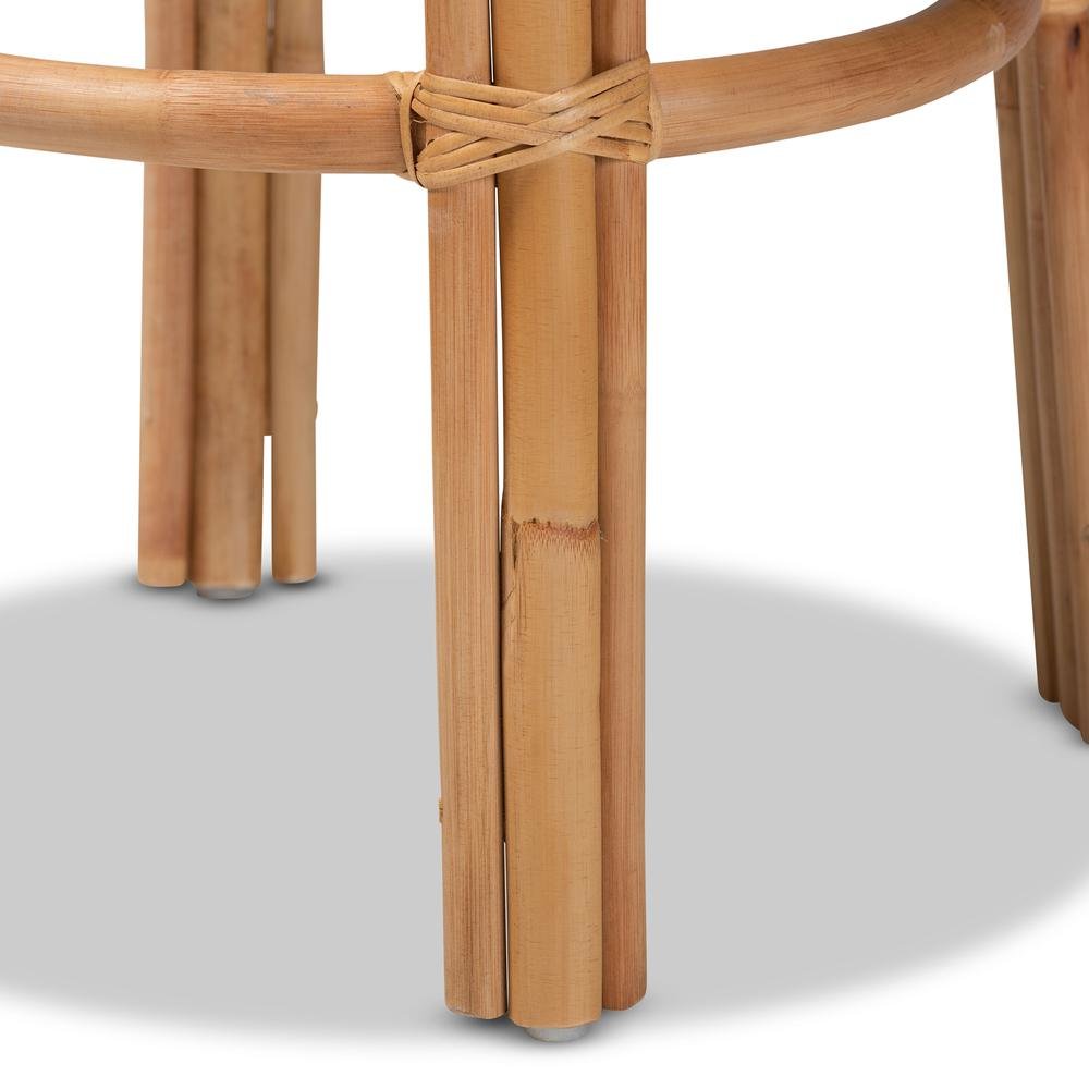 bali & pari Orchard Modern Bohemian Natural Brown Rattan Bar Stool. Picture 16