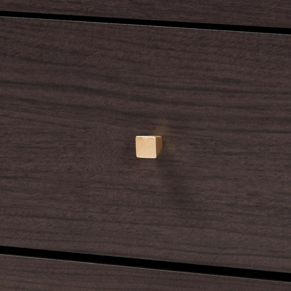 Espresso Brown Finished Wood and Gold Metal 8-Drawer Dresser. Picture 15