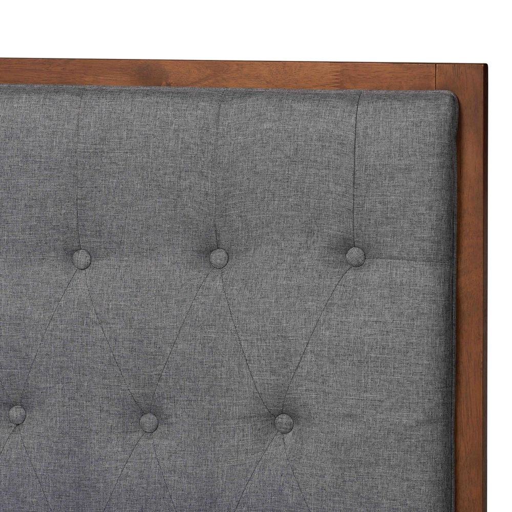 Walnut Brown Finished Wood King Size Platform Storage Bed. Picture 20