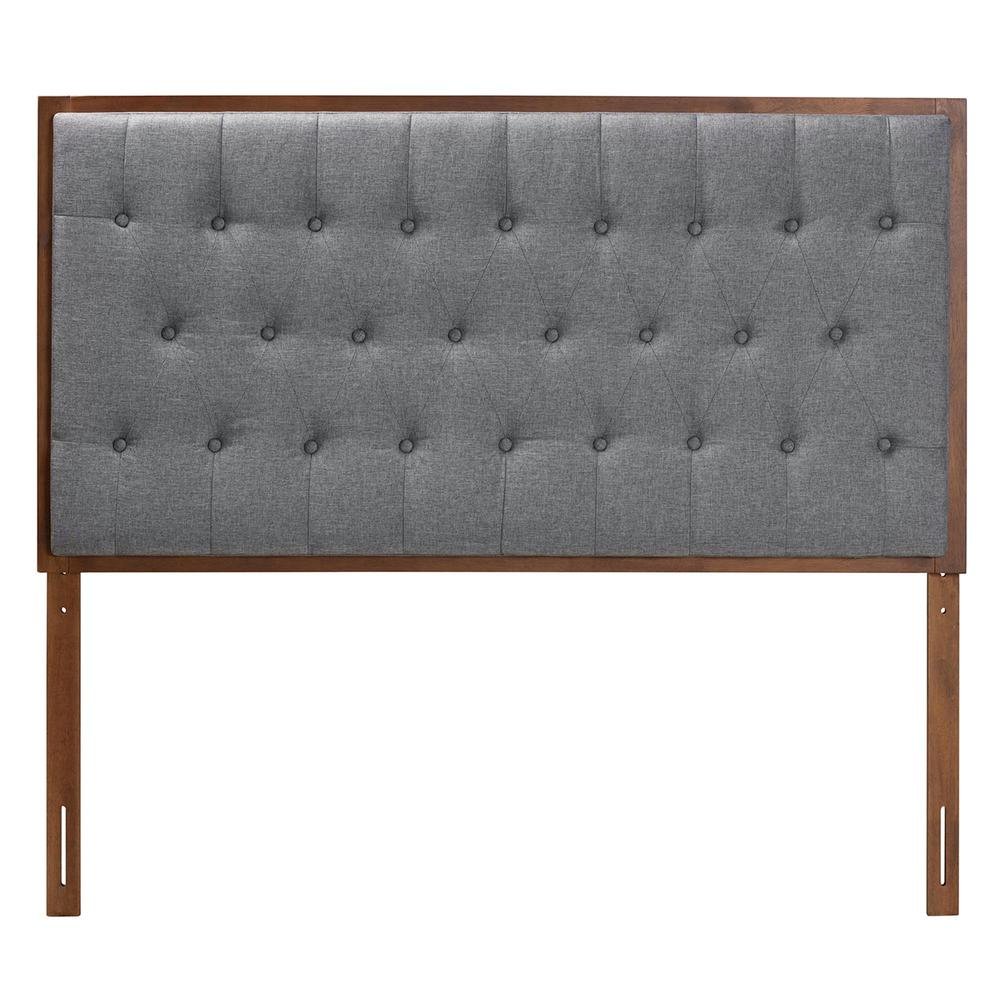 Walnut Brown Finished Wood King size Headboard. Picture 11