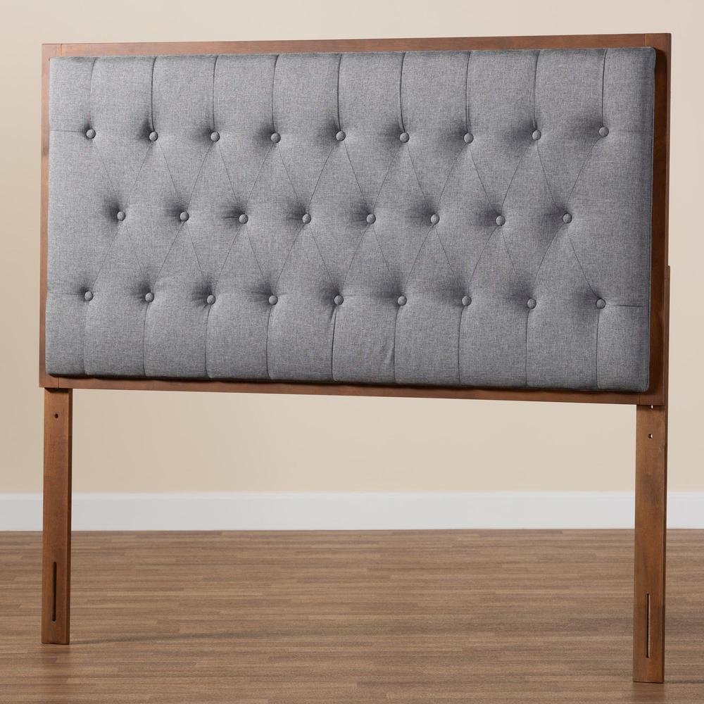 Walnut Brown Finished Wood King size Headboard. Picture 15
