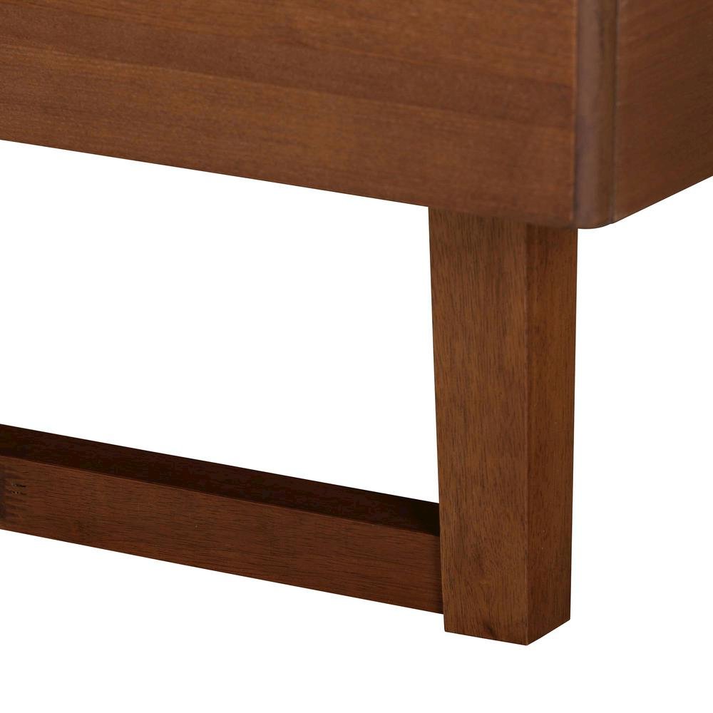 Walnut Brown Finished Wood King Size Platform Bed. Picture 16