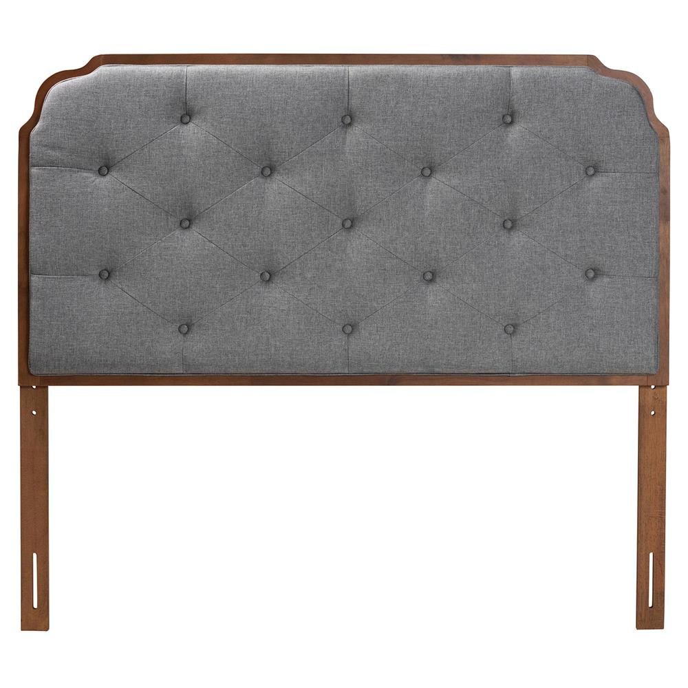 Walnut Brown Finished Wood King Size Headboard. Picture 11