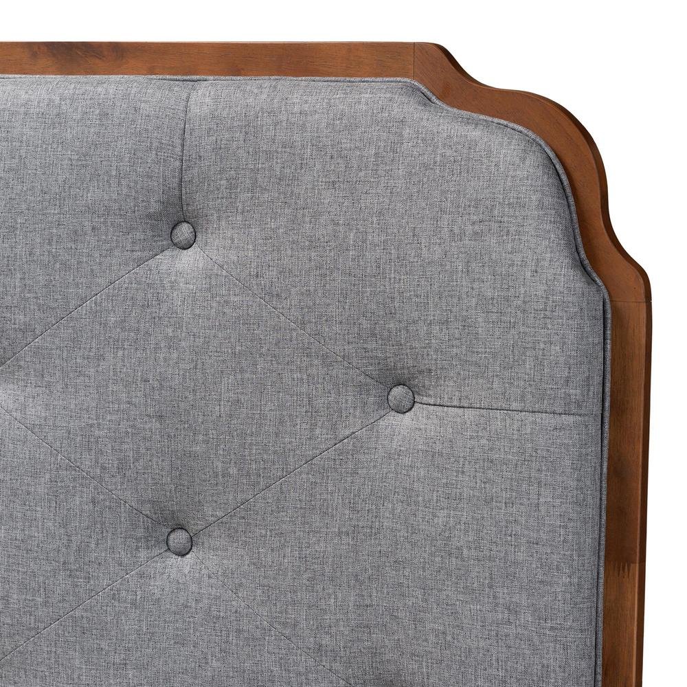 Walnut Brown Finished Wood King Size Headboard. Picture 12