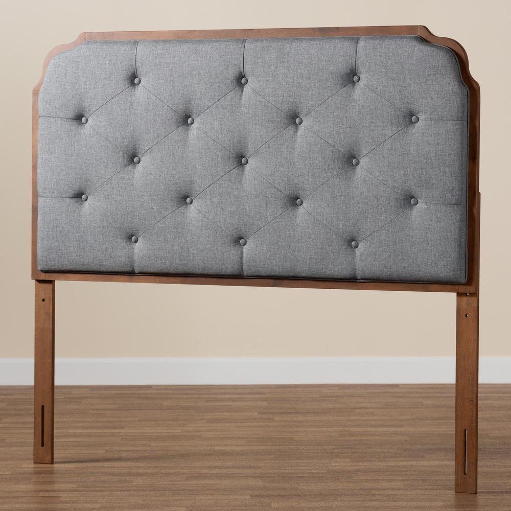 Walnut Brown Finished Wood King Size Headboard. Picture 15