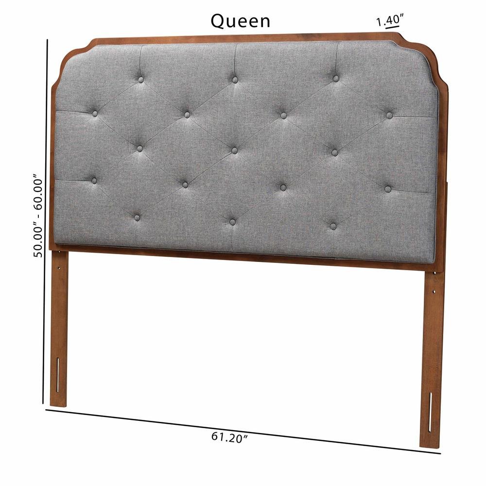 Walnut Brown Finished Wood King Size Headboard. Picture 16