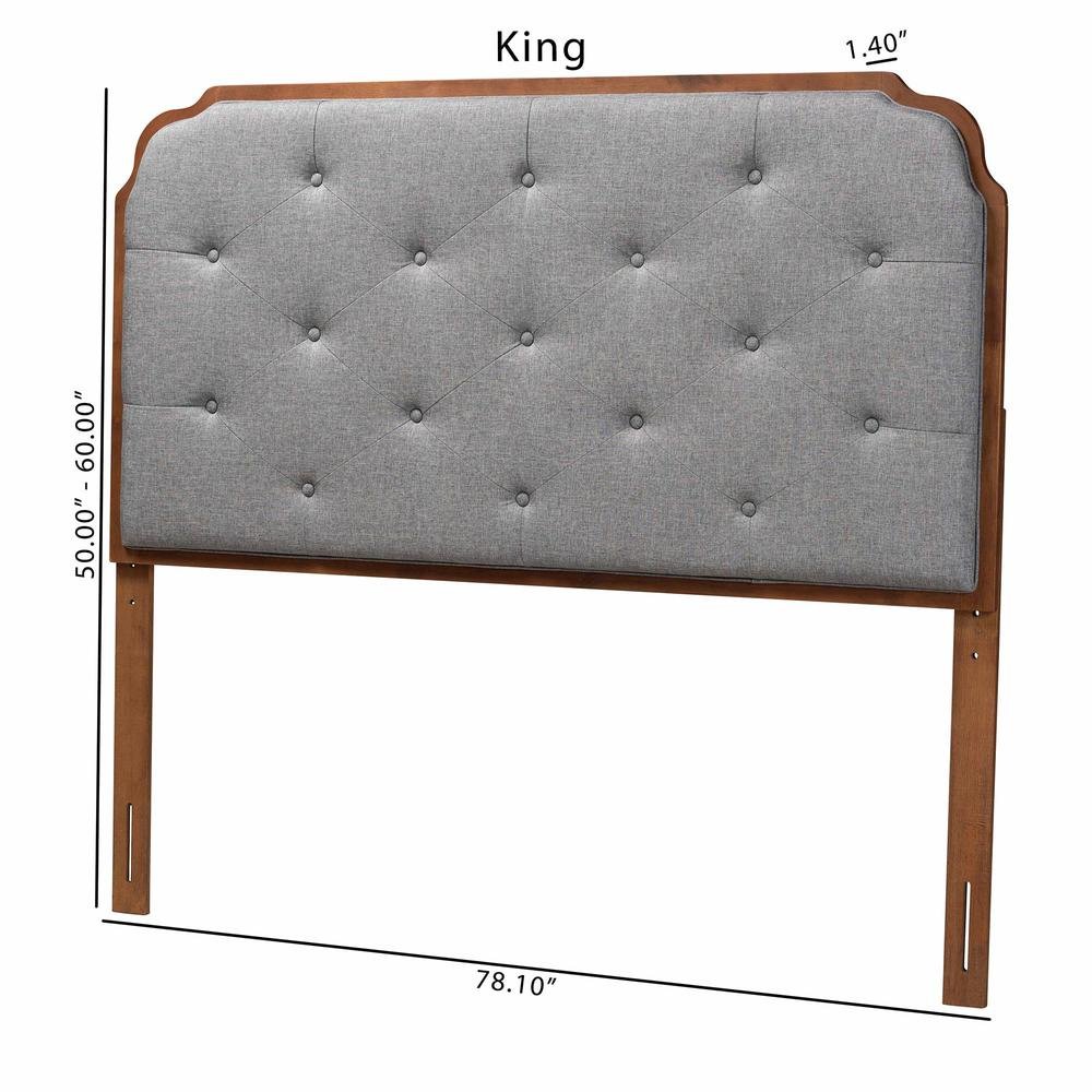 Walnut Brown Finished Wood King Size Headboard. Picture 17