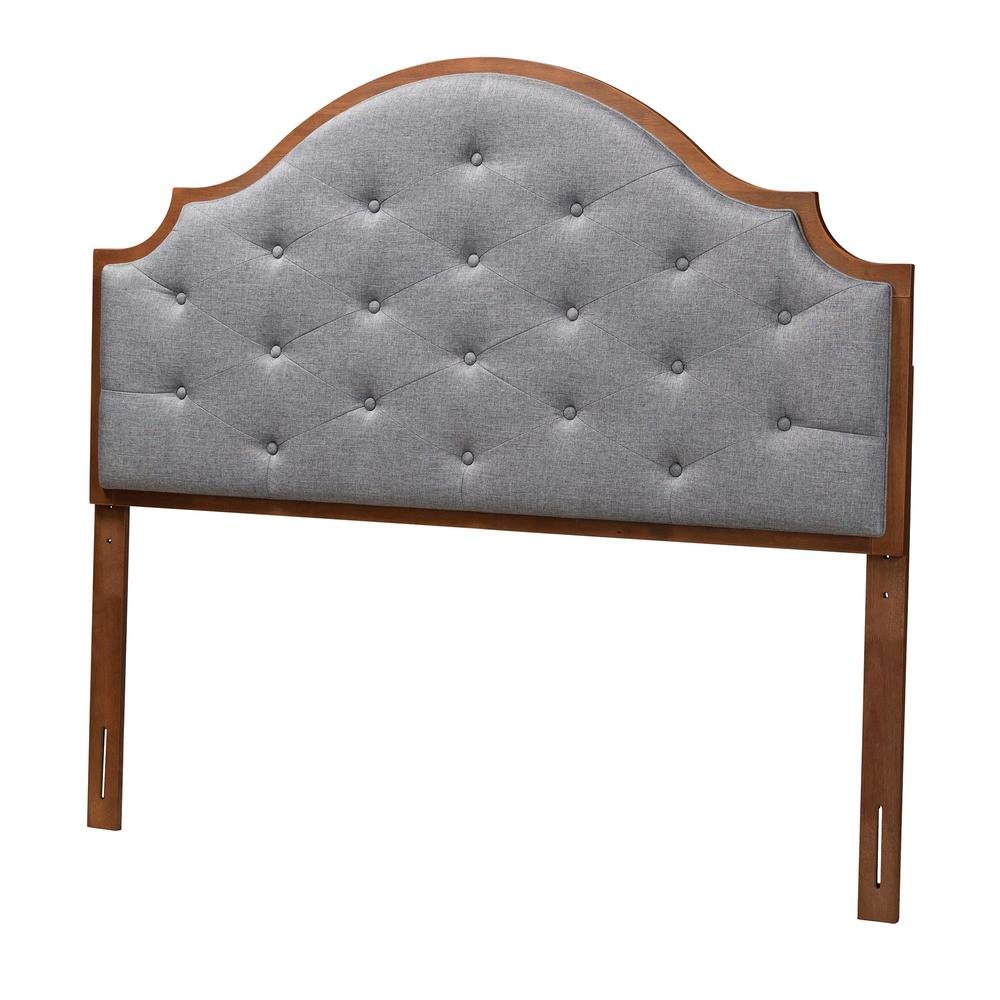 Walnut Brown Finished Wood King Size Headboard. Picture 10