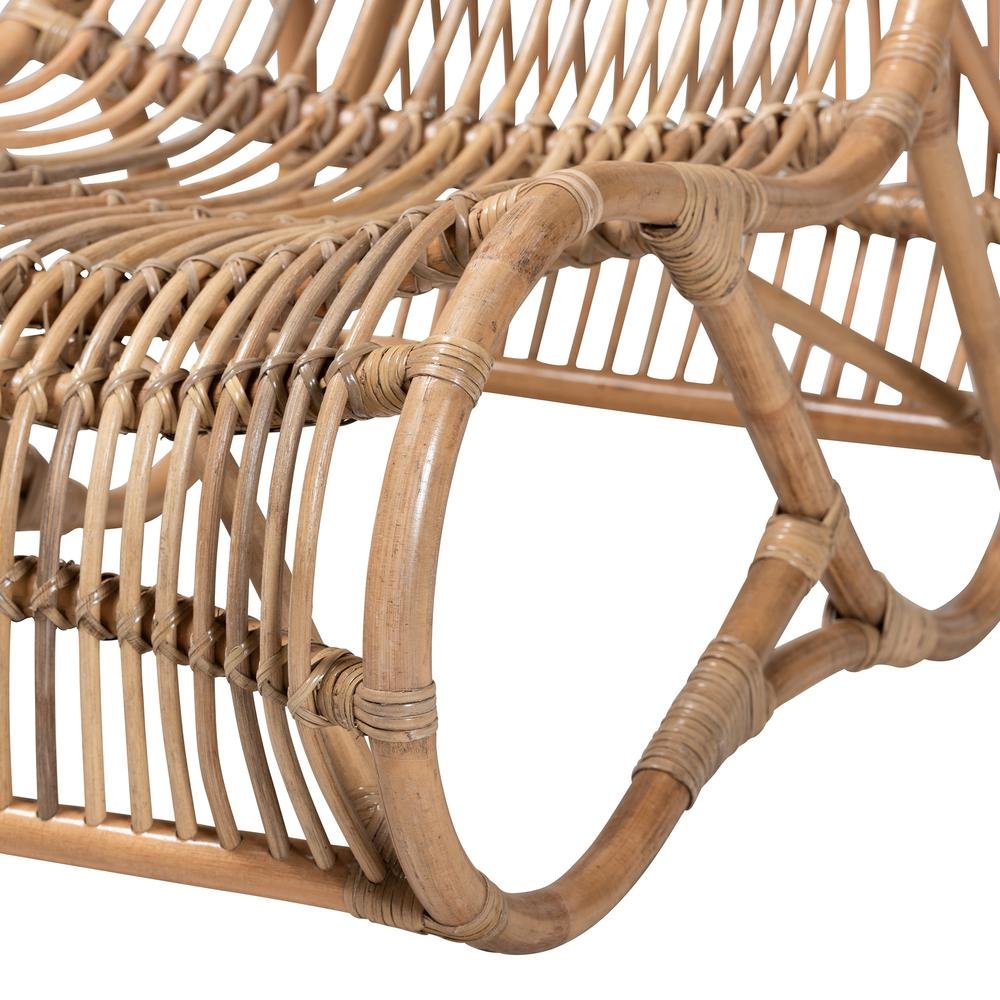 bali & pari Genera Modern Bohemian Natural Rattan Lounge Chair. Picture 16