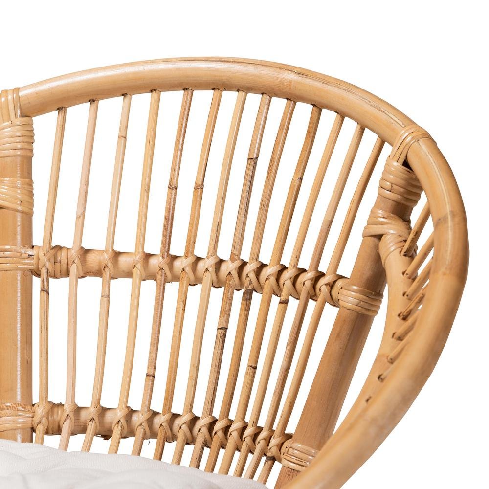 bali & pari Adrina Modern Bohemian Natural Brown Rattan Dining Chair. Picture 15