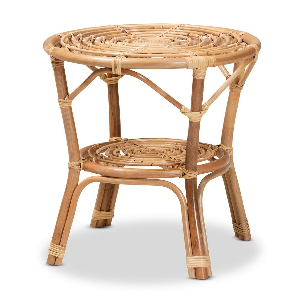 bali & pari Cariel Modern Bohemian Natural Brown Rattan Coffee Table. Picture 9