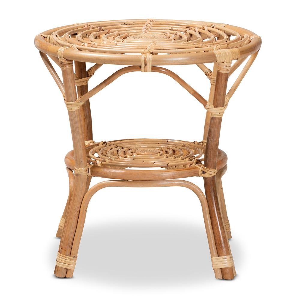 bali & pari Cariel Modern Bohemian Natural Brown Rattan Coffee Table. Picture 10
